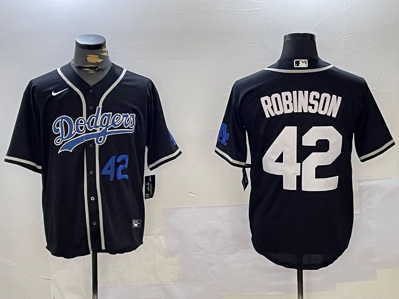 Men Los Angeles Dodgers #42 Robinson Black Game 2024 Nike MLB Jersey style 11205->los angeles dodgers->MLB Jersey